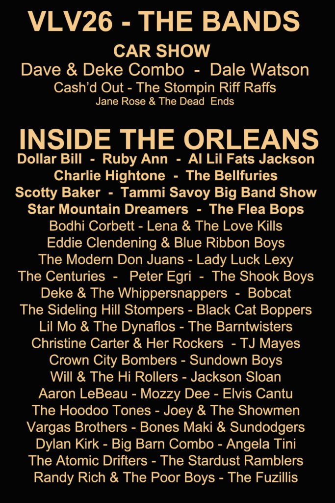 VLV26 Band Schedule